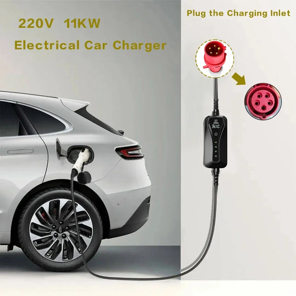 11KW 16A Draagbare EV-oplader  - Type 2 Portable Ev Charger 11Kw Cee recensie en prijs
